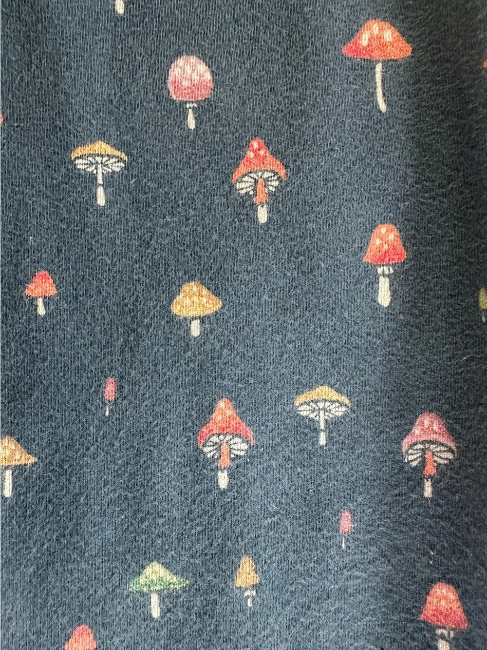 Gymboree Navy Leggings with Pink and Green Mushroom Print